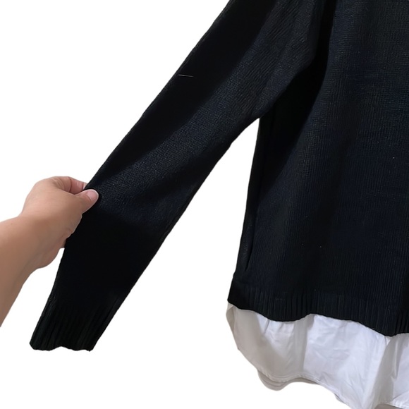 Faded Glory black cable sweater w/ faux white shirt underneath. Size XL (16-18) - Picture 14 of 15